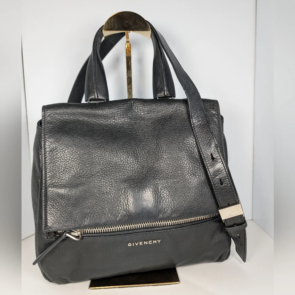 GivenchyBlack Leather Pandora Pure Medium Handbag